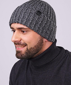 Шапка муж. Clever (Uni, Т.Серый меланж/Серый меланж)