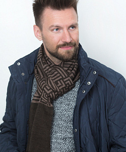 Шарф муж. Fomas (Универсальный, Т.Коричневый/Коричневый)