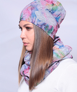 Шапка Fomas (Универсальный, Серый меланж/Розовый)