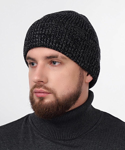 Шапка муж. Clever (Uni, Черный/Т.Серый меланж)