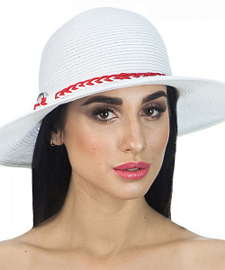 Шляпка Del Mare (Uni, Белый/Красный)