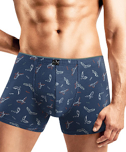 Трусы муж. Clever (XL, Джинсовый/Белый)