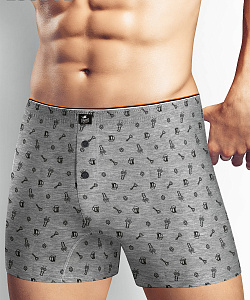 Трусы муж. Clever (XL, Св.серый меланж/Черный)