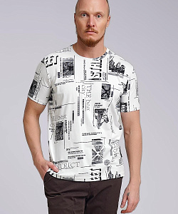 Футболка муж. Clever (4 XL, Белый/Черный)