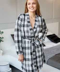 Халат Opium (XXL, Серый/Белый/Черный)