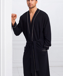 Халат муж. Laete (2 XL, Черный)