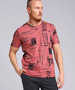 Футболка муж. Clever (4 XL, Терракотовый/Черный)