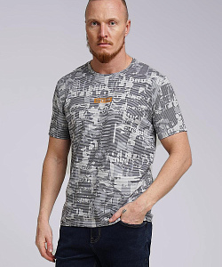 Футболка муж. Clever (XL, Т.Серый/Белый)
