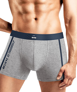 Трусы муж. Clever (L, Св.серый меланж/Т.Синий)
