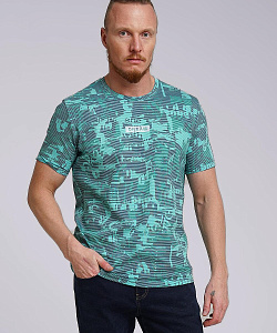 Футболка муж. Clever (XL, Св.Зеленый/Т.Синий)