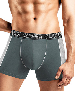 Трусы муж. Clever (XL, Т.Хаки/Св.Серый меланж)