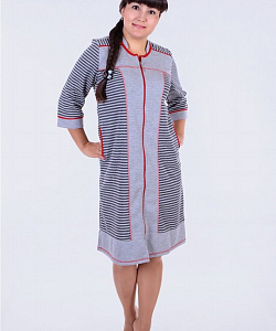 Халат Alfa (52, Серо-красный)