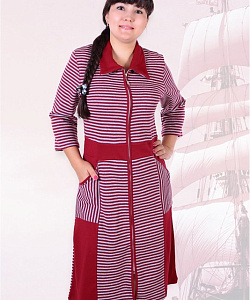 Халат Alfa (54, Бордово-серый)