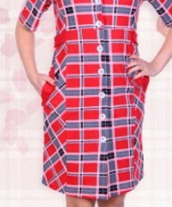 Халат Alfa (54, Красно-Серый)