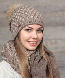 Шапка Fomas (Универсальный, Коричневый/Кремовый)